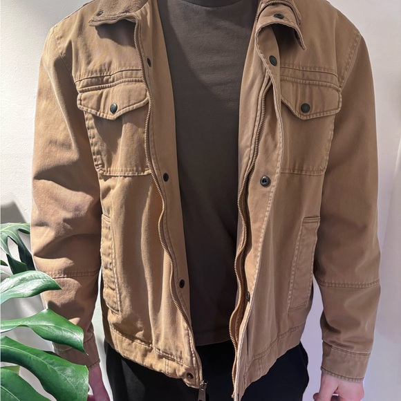 Levi's Sherpa Lined Canvas Trucker Jacket - Tan/Brown - Size XXL - Picture 3 of 3